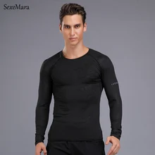 Мужская компрессионная футболка камуфляжная с длинным рукавом плотная футболка Мужская Фитнес быстросохнущая одежда Рашгард MMA тренажеры Мужская спортивная одежда