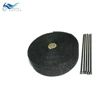 5 m 2 дюймов черный обмотка для выхлопной трубы мотоцикла глушитель выхлопной трубы заголовок термостойкие оберточная бумага лента