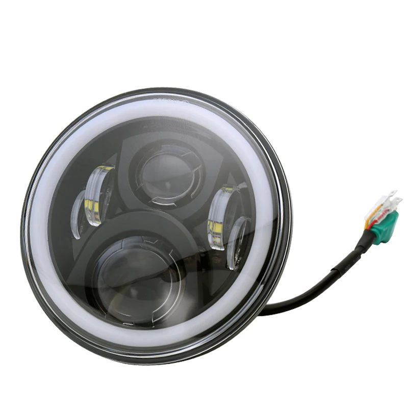 Motorcycle 7 inch Led Headlight With Halo Ring 7'' Led Projection Headlight For Harley Davidson