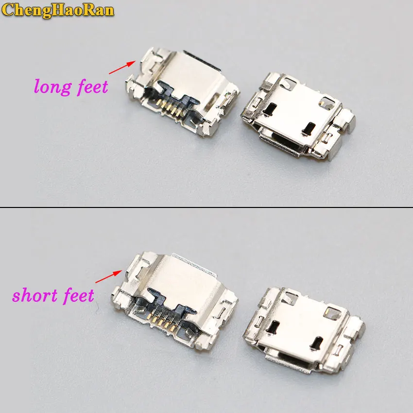 ChengHaoRan 1 шт. 5-контактный длинный/Короткий разъем Micro USB для Samsung мобильный телефон