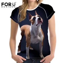 FORUDESIGNS футболка для бега Спортивная гимнастическая майка Забавный Американский терьер печать женские футболки Фитнес Спорт Дышащие женские топы