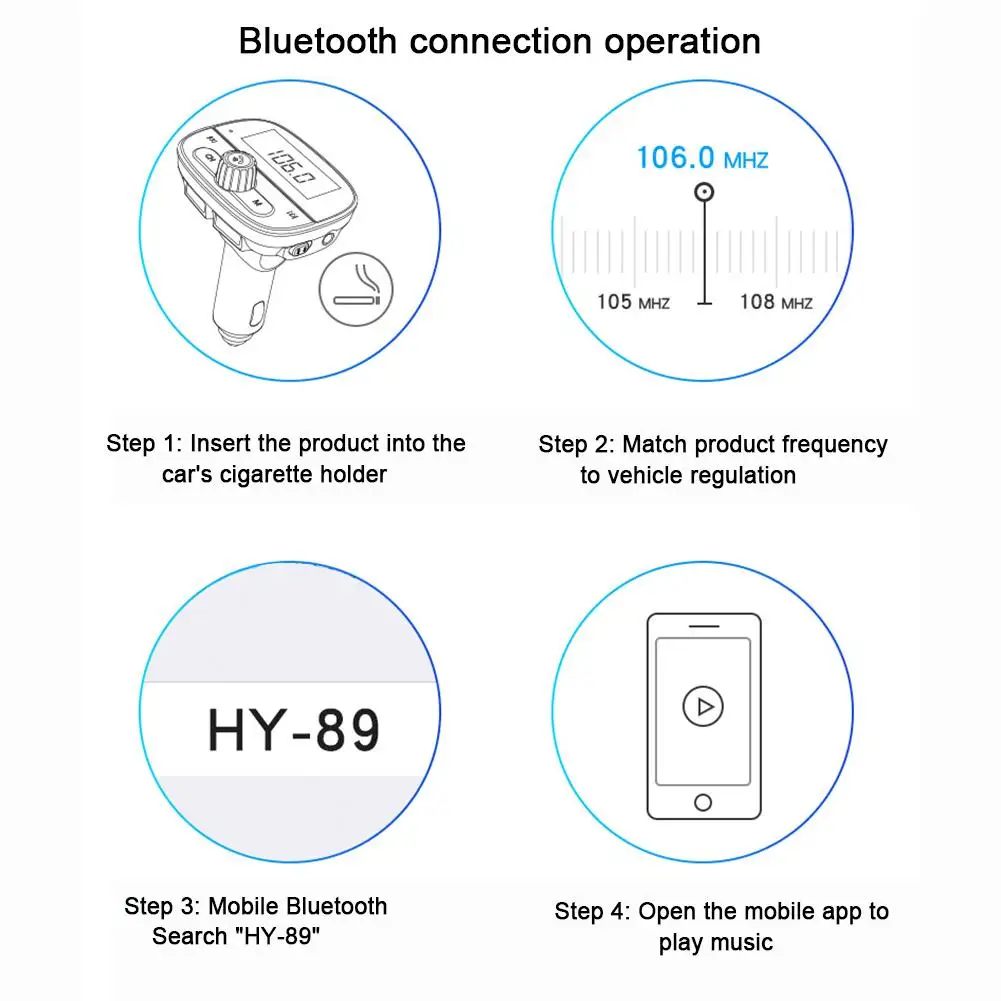 Bluetooth Автомобильный MP3 плеер fm передатчик аудио адаптер приемник беспроводной Hands