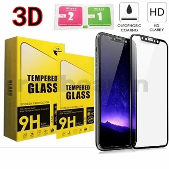 

For Iphone X 8 Tempered Glass 3D Full Cover Screen Protector Carbon Fiber Design 9H 0.33mm Soft Edge Protective Film
