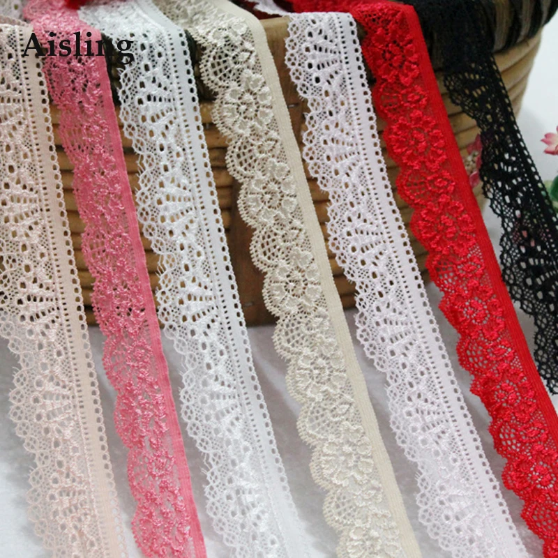Aisling HOT SALE 3cm 12Meters Small Lace Trim Underwear Elastic Stretch