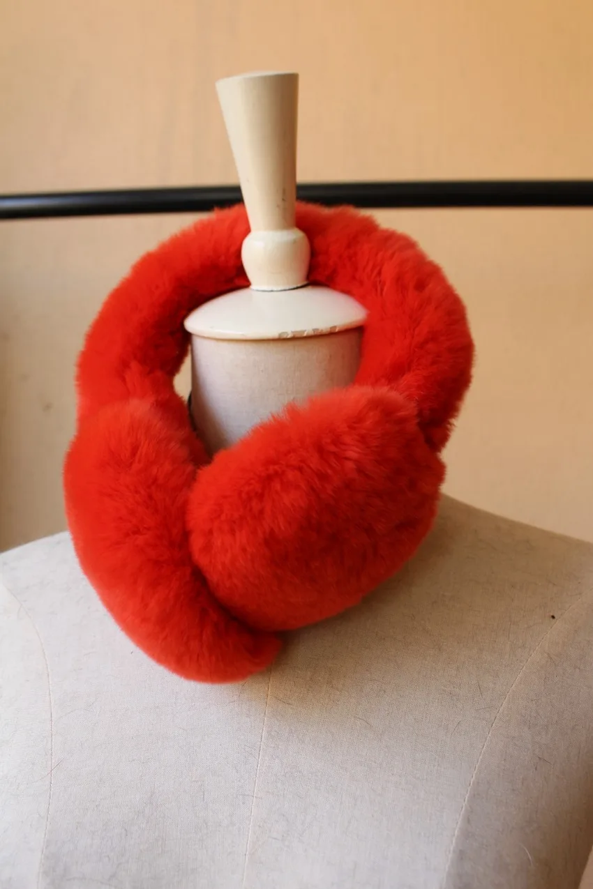 real rabbit fur winter earmuffs for girl (15)
