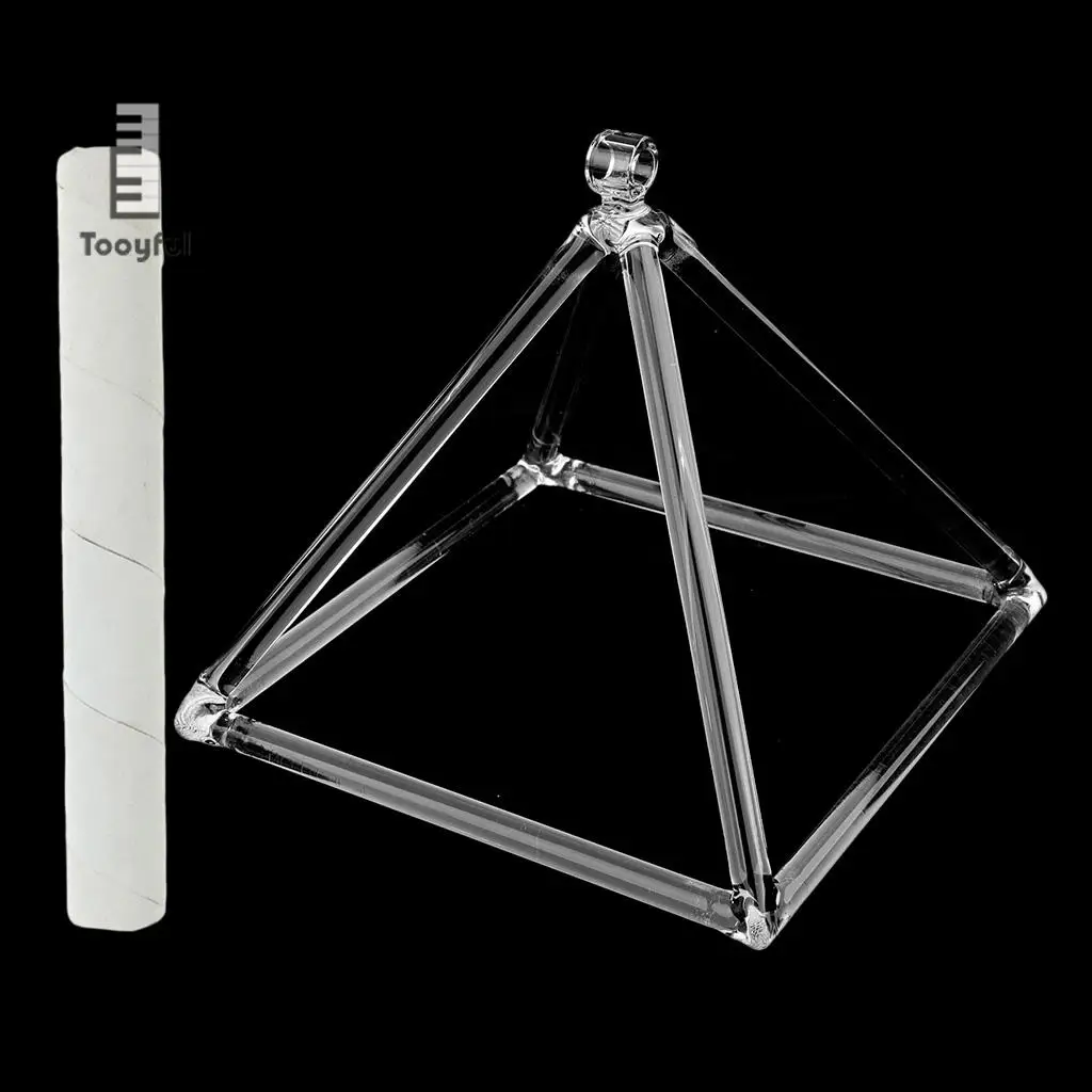 Tooyful Sacral Chakra Crystal Singing Pyramid D Note for Meditation Prayer Relaxation 8''+Suede Mallet