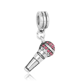 Abalorio con forma de estrella de tubo de voz rosa, compatible con Pulsera original de plata de ley, joyería de Día de San Valentín, colgante de mary poppins DGB065