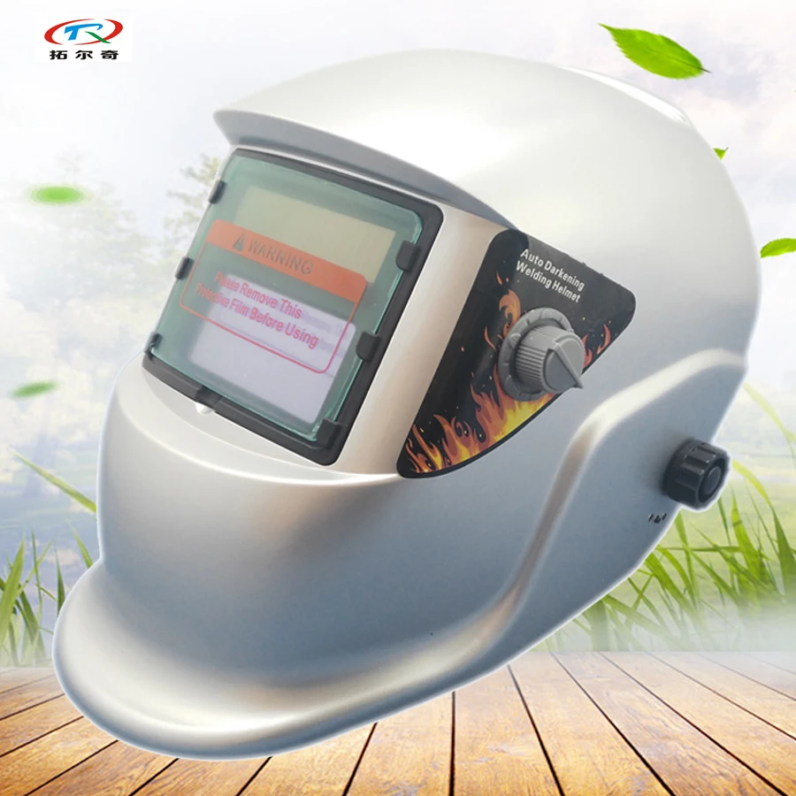 

Welding Helmet silver Eye and face Protective Solar and battery Welding Mask auto darkening adjust Full Automatic HS02-A(2233DE)