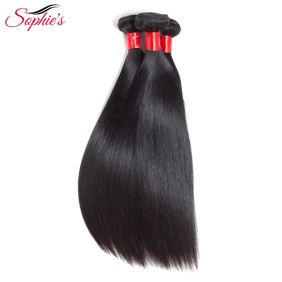 Sophie's Straight 4 Bundles With Closure Brazilian Hair Weaves Non-Remy Natural Color Human Hair Bundles Extensions Sophie's Straight 4 Bundles With Closure Brazilian Hair Weaves Non-Remy Natural Color Human Hair Bundles Extensions