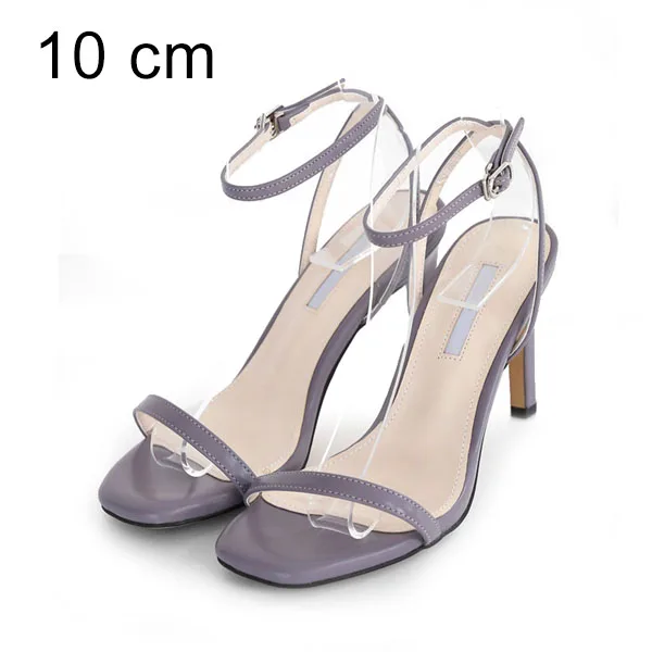 Purple Sandals 10cm Кожаные женские босоножки; летние туфли на высоком каблуке с ремешком на щиколотке и открытым носком; женская обувь для вечеринок; Цвет Черный; Slive Sandalia Mujer; Новое поступление - Цвет: Purple Sandals 10cm