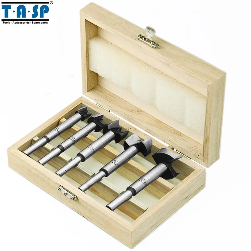 Free Shipping 5PC Forstner Auger Drill Bits Set Woodworking Hole Saw Wooden Wood Cutter
