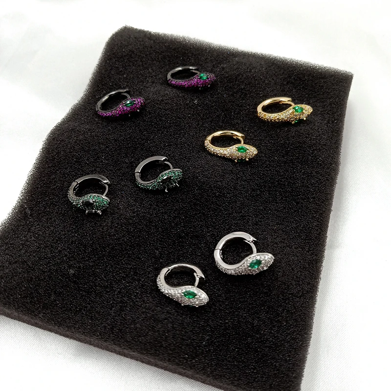 Ciliy Designer Earrings For Women Luxury Geometric Micro Inlay Zircon Snake Earrings Female Casual Trendy Drop Earring F891318FY