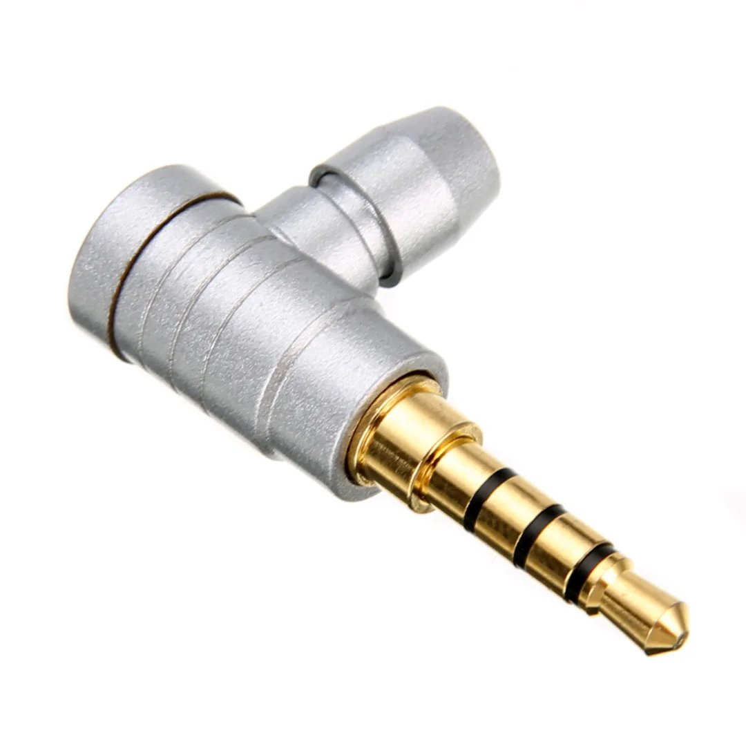 3.5mm Stereo 4 Pole Audio Adapter Gold Plated L Shape 90 Degree Right Angle Male Jack PlugSpeaker Adapter Converter