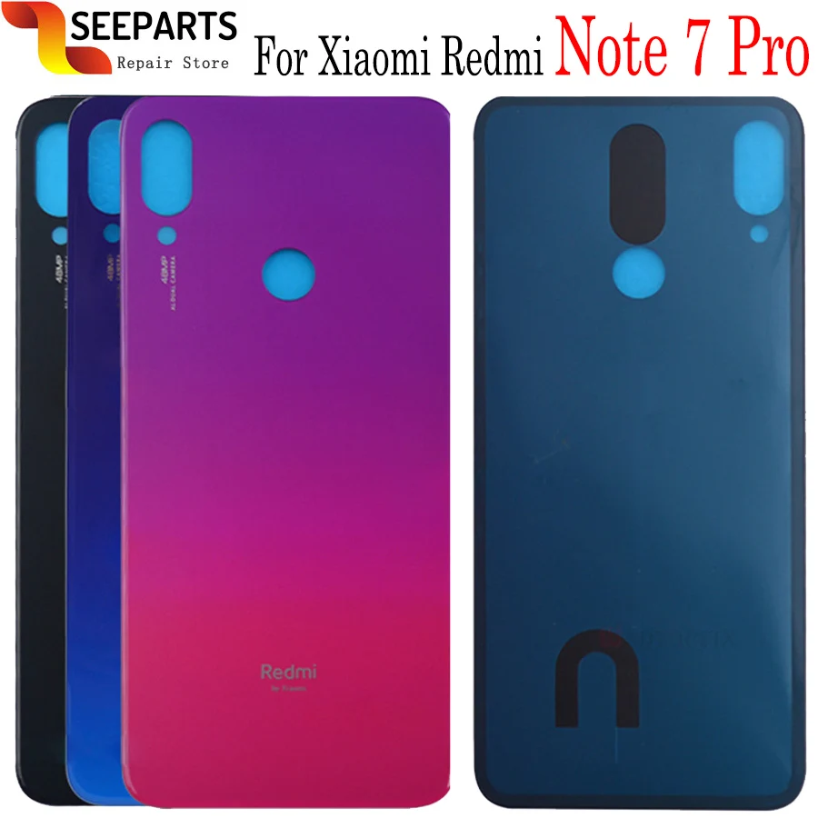 Redmi Note 7 крышка батареи задняя дверь задняя крышка Корпус чехол средняя шасси запасные части для Xiaomi Redmi Note 7 задняя крышка