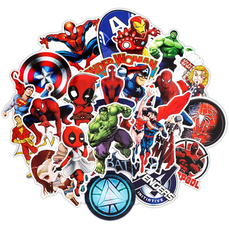 Super Hero Stickers Funny JDM Kids Toy Sticker for DIY Luggage Laptop Skateboard Motorcycle Car Phone Bedroom Sticke (3)
