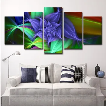 

5 Piece Large Modern Contemporary Colourful Flowers Group Canvas Prints Artwork Gallery Wrapped Pictures Paintings on Canvas Wal