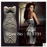2013 Fashion Black Patterns Bandage Dresses Mini Party Evening Dresses BD003