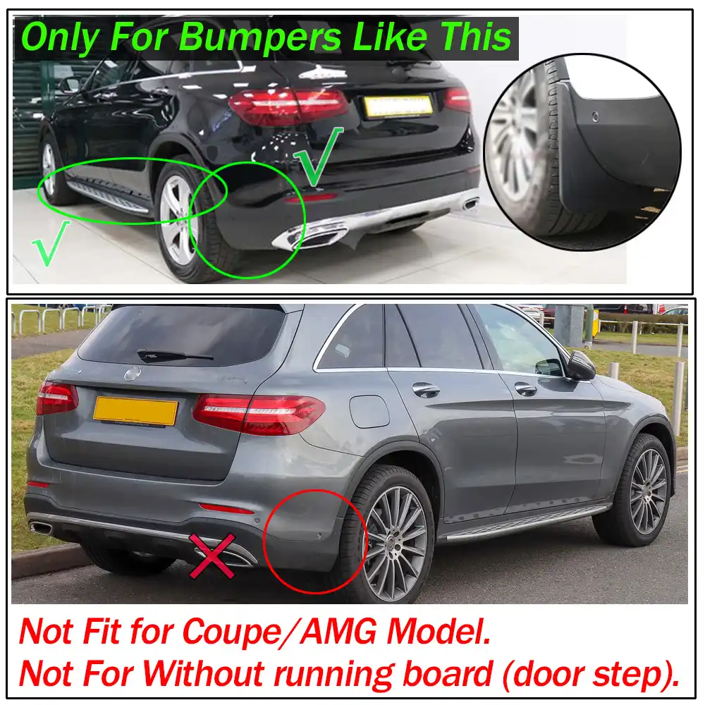 JTAccord Car Mud Flap Car Fender Mud Guard Splash Flaps Mudguards for Mercedes Benz GLC-Class GLC X253 2016 2017 2018 2019,Black,Body Fittings,Car Accessories,4pcs//set