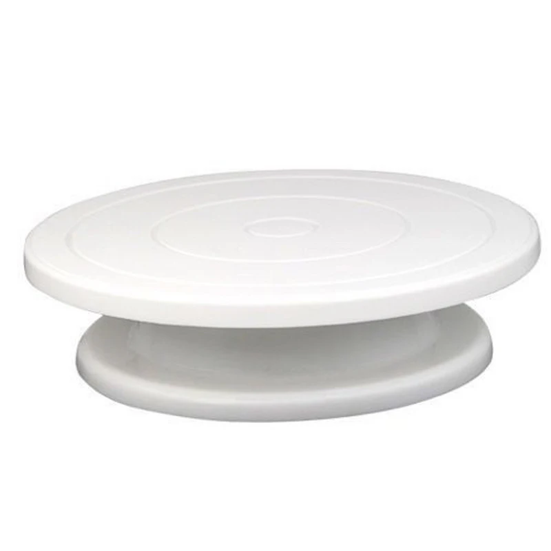  Plastic Cake Plate Turntable Rotating Anti-skid Round Cake Stand Rotary Table J2Y