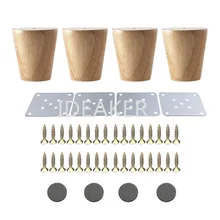 4 шт. 58x60x38 мм мебель из дуба Деревянные ножки мебель для ног шкаф стол диван ножки с железными прокладками прокладки винты