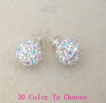 

Wholesale!+Gift.10mm AB Crystal Beads fashion stainless steel Earrings Stud Jewelry.
