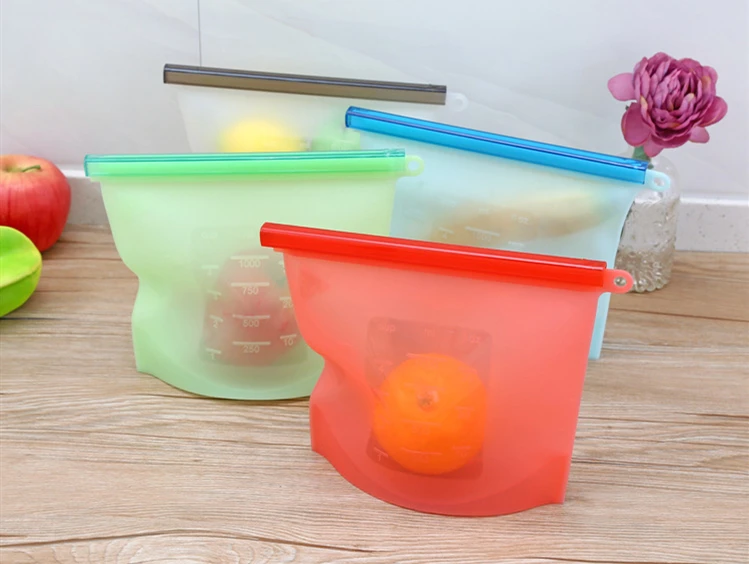 

Fresh bag Silicone fresh-keeping bag vacuum sealed bag food storage bag refrigerator food 1000ML