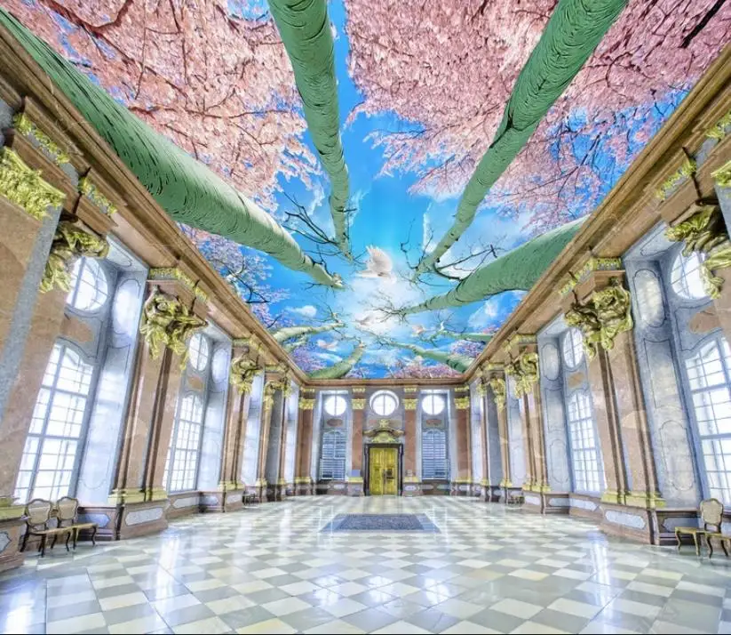 Walpaper для комнаты 3d потолок небо вишня дерево фото настенная бумага обои фон|Обои|