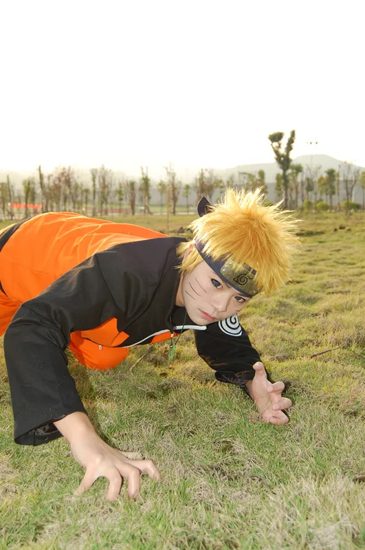 Полный набор Athemis Naruto Uzumaki Наруто Косплей Костюм на заказ размер с повязкой на голову