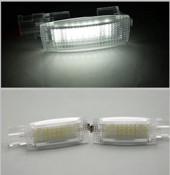 2x White LED vanity mirror visor light bulbs For skoda Superb(2008 2014