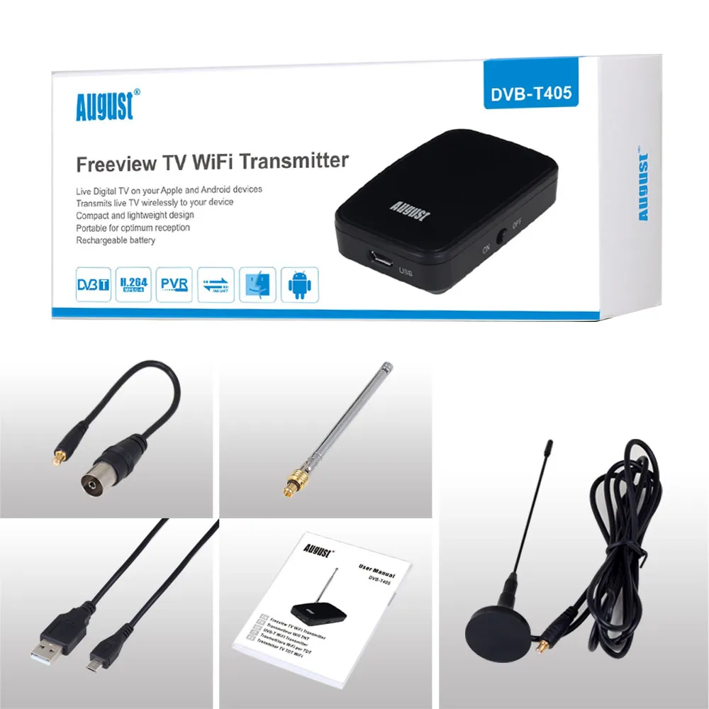 August DVB T405 ISDB T/DVB T WIFI ТВ Тюнер для Apple и Android. Смотрите цифровое на смартфоне или