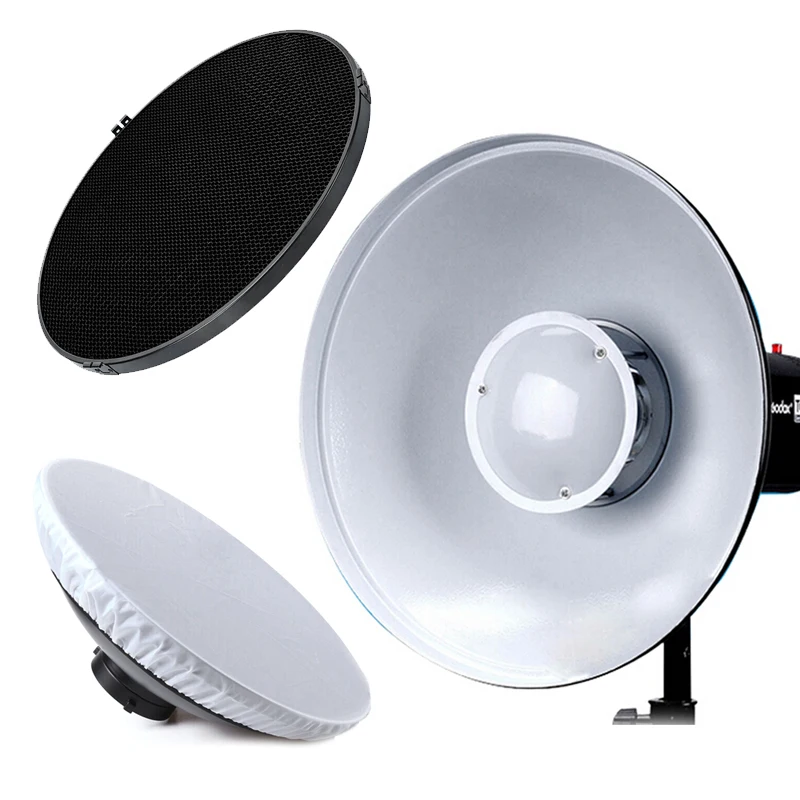 US $108.00 55cm22 Studio White Beauty Dish Bowens MountHoneycomb GridDiffuser Sock For Godox Flash Storbe