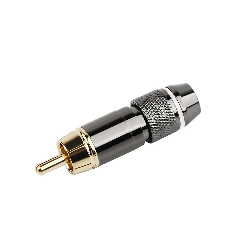 White QYFANG динамик RCA штекер 24K позолоченный медный аудио Соединительный разъем провод разъем мужской усилитель черный металлический адаптер с чехлом - Цвет: White