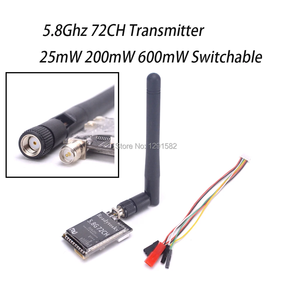

New 5.8Ghz 72CH 25mW 200mW 600mW Switchable FPV AV Transmitter DC 6-25V for Racing Drone Quadcopter
