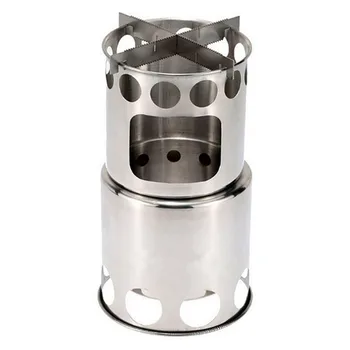 

Portable Outdoor Camping Stove Stainless Steel Firewood Cooking Burners Standing Barbecue For Picnic Baking BBQ Wood Stove