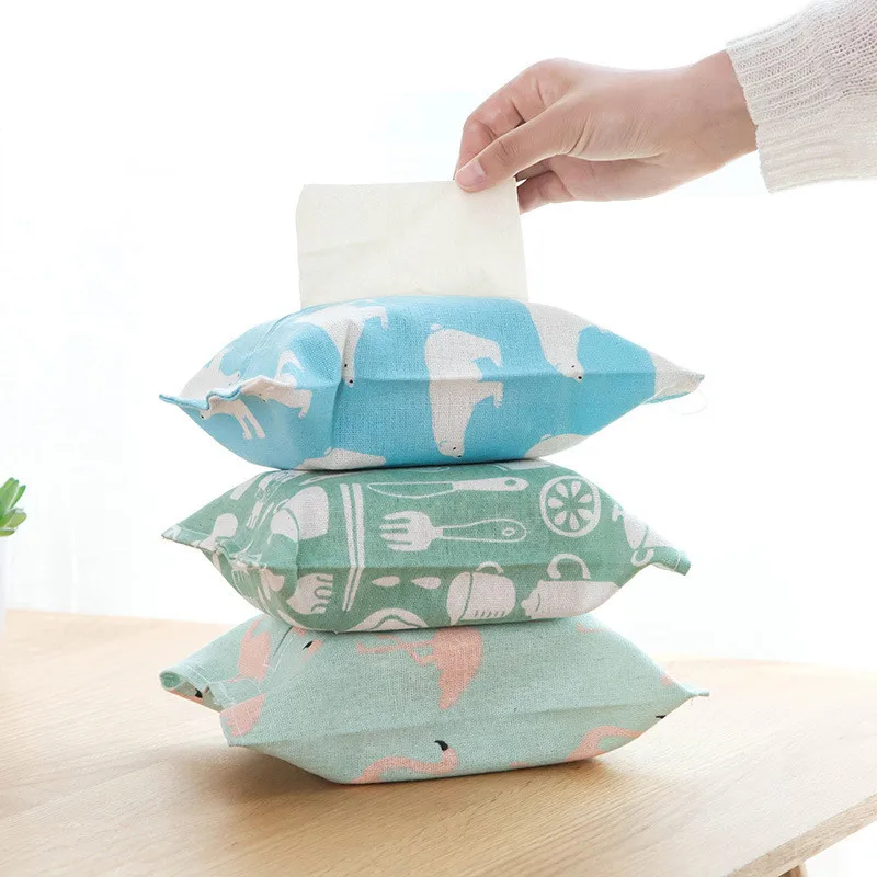 Милый тканевый стиль гостиной тканевый набор мешок для бумажных полотенец автомобильный бумажный мешок лоток бумажное полотенце упаковочная коробка для хранения - Цвет: blue