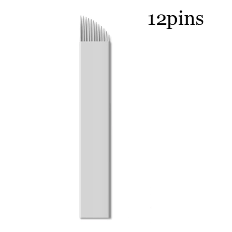10 шт. микроблейдинг 0,18 мм 7 9 11 12 14 U форма Перманентный макияж бровей гибкие иглы татуировки для 3D Ламина лезвие агулхас Tebori