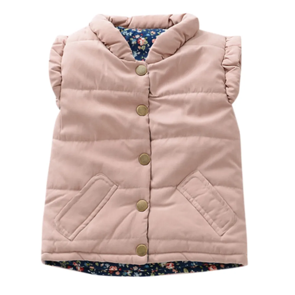 ARLONEET/Зимний хлопковый жилет для маленьких девочек; однотонные топы без рукавов; Верхняя одежда; жилет; комплект одежды; g0509