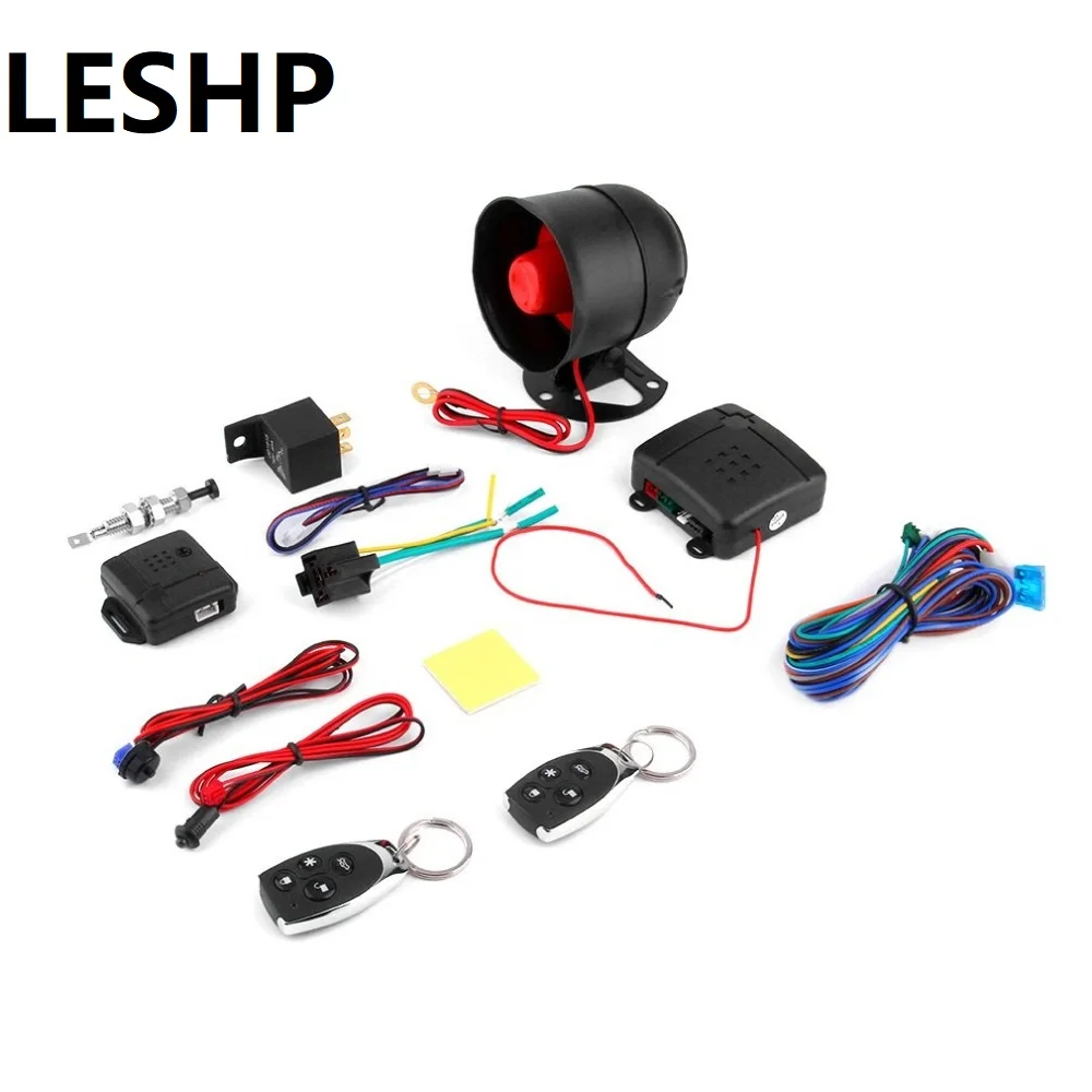 

LESHP Universal 1-Way Car Alarm Vehicle System Protection Security System Keyless Entry Siren + 2 Remote Control Burglar