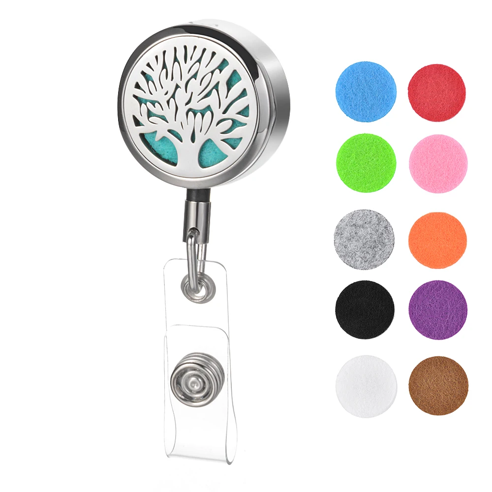 30mm Diffuser Locket Pendant Retractable Badge Reel Nurse ID Name Card