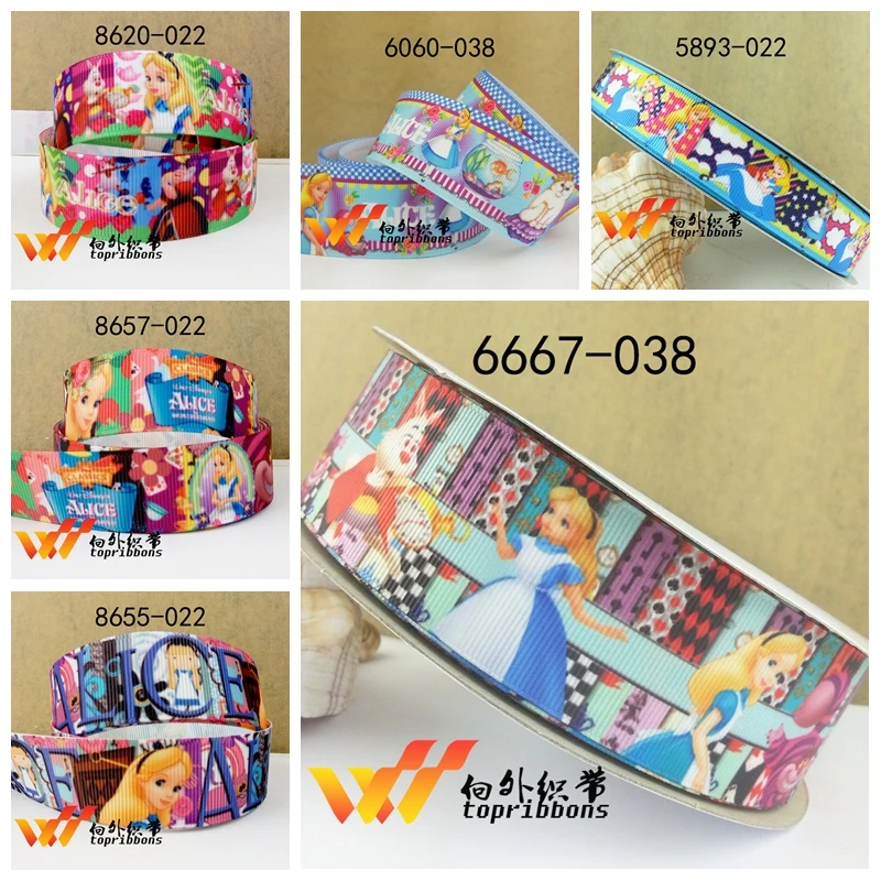 

Free shipping 50 yard per size princess ribbon printed grosgrain ribbon 6667