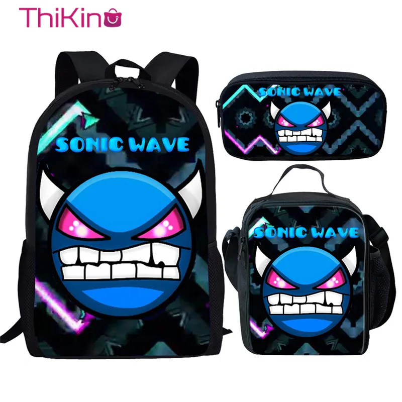 

Thikin Dash Printing Cartoon 3pcs Set School Bags for Boys Kid Backpack Children Schoolbag Set Girls Bookbag for Student Mochila