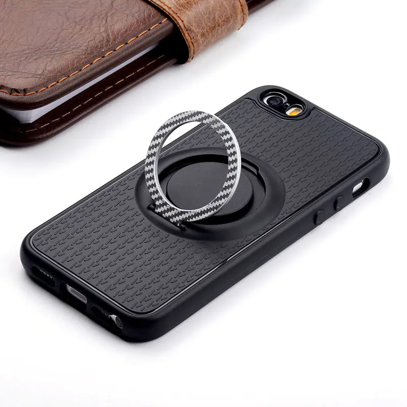 Матовый telefoon hoesjes для чехла iPhone 5S роскошное углеродное волокно ПК магнит присоска