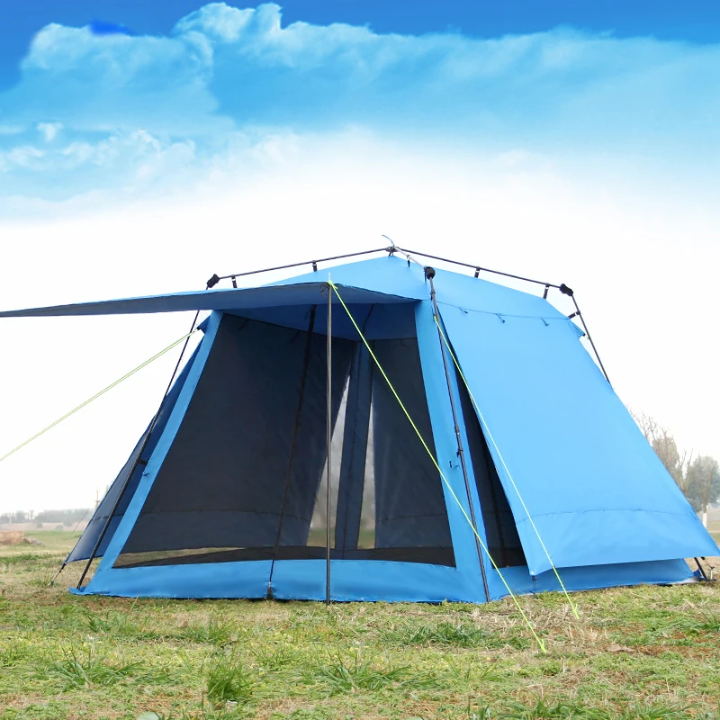 

New outdoor semi automatic 4-6 double nets Kangshai build free camping leisure beach tent awning