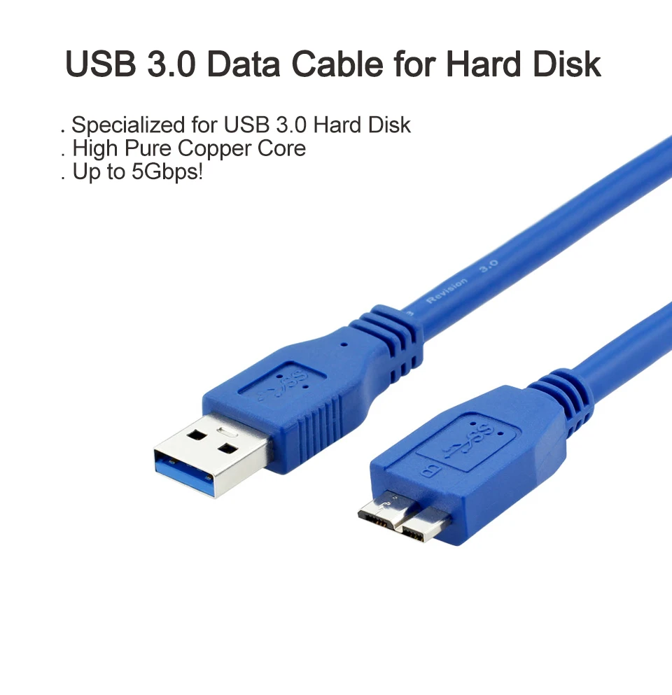 USB Male A to Micro B Data Cable Cord High Speed External Hard Disk Cables 4.8Gbps Mayitr _ - AliExpress Mobile