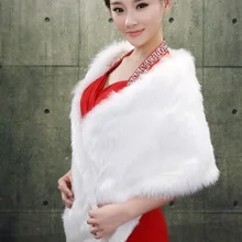 Свадебные Обертывания Длинные волосы искусственный мех Свадебный элегантный платок куртки Женское платье Болеро палантины палантин цвета слоновой кости аксессуары Лидер продаж