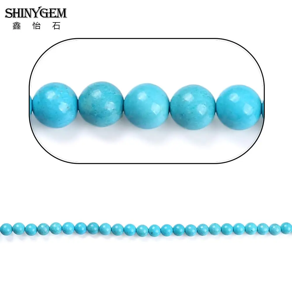 ShinyGem 4/8/12 мм круглые оригинальные синие Зеленая Бирюза Бусины из | Бусины -32960305788
