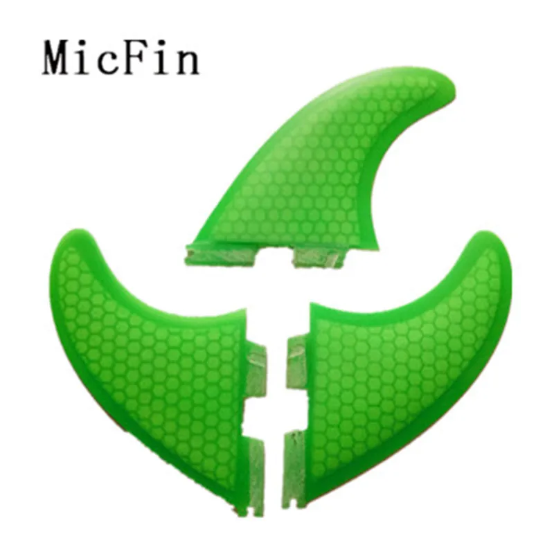 Стекловолоконные сотовые плавники Micfin FCS II серфинг среднего размера серые для