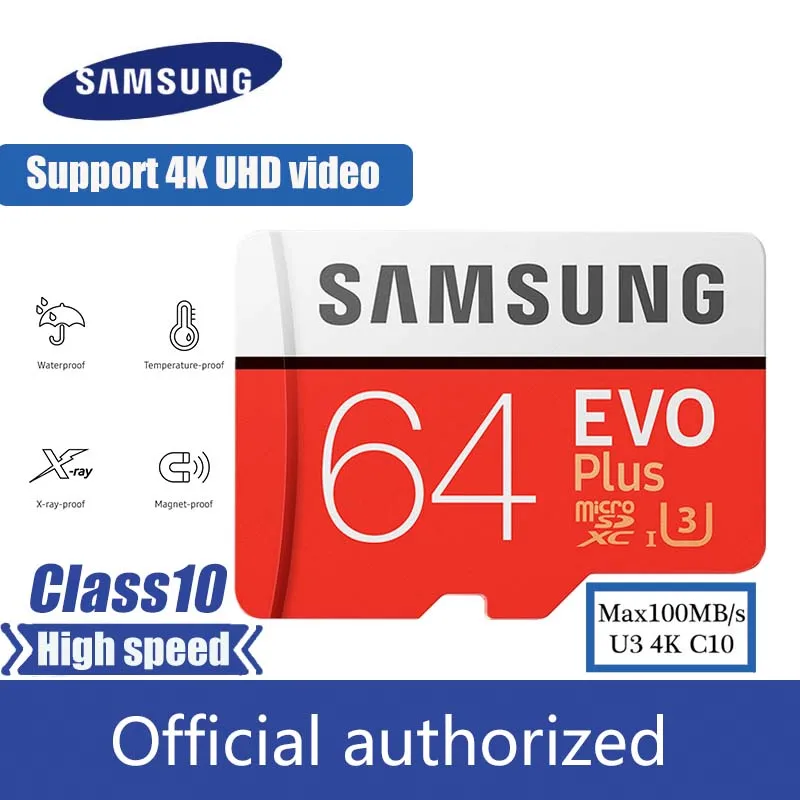 Купить Samsung Micro SD карта 32 ГБ, 64 ГБ и 128 ГБ 256 GB SDHC SDXC карт microsd max100M s карты памяти Class10 U3 4 K флэш карты памяти