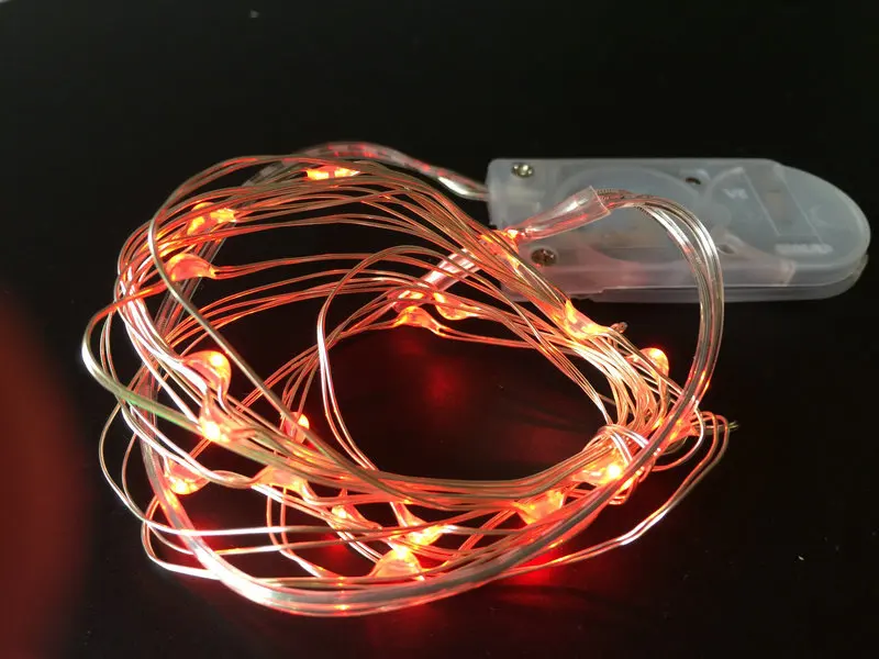 20 шт./лот 2 м 20 светодиодов Фея Benable свет шнура Micro led медной проволоки лоза лампы Xmas Рождество с цветочным принтом для свадьбы таблица centepieces - Испускаемый цвет: red