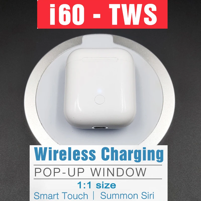 

2019 Original Pop-up i60 TWS Wireless Bluetooth Headphones Wireless Charging Bluetooth 5.0 Earphones PK i12 i10 i30 i20 TWS